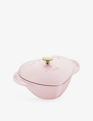 Staub Sorbet Rose Heart Cocotte Cast-iron Casserole Dish 20cm In Pink