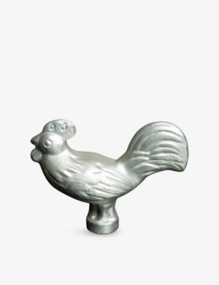 Staub Cockerel Stainless-steel Knob In Silver