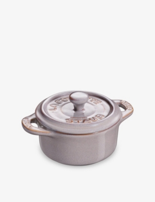 Staub Ancient Grey Mini Cocotte Ceramic Casserole Dish 10cm In Gray