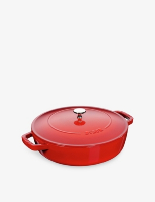 Staub Cherry Braiser Cast-iron Sauté Pan 28cm In Red