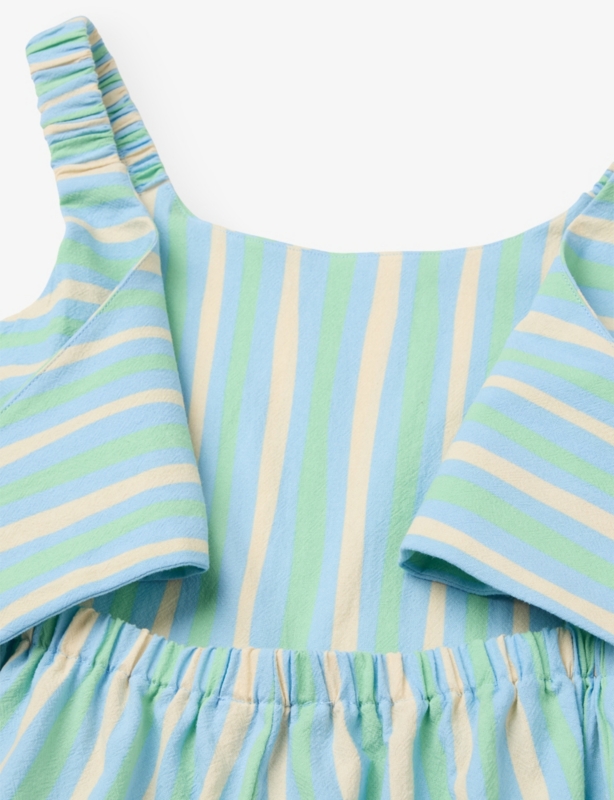Striped Elasticated-Strap Cotton Dungarees 6-13 Years