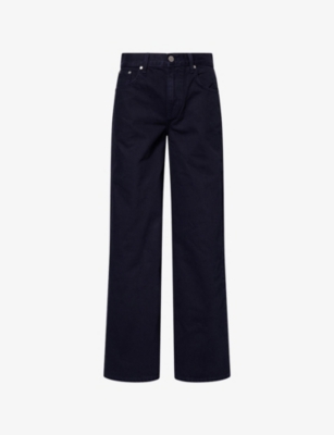 Twp Womens Night Sky Tiny Dancer Wide-leg Denim Jeans In Black