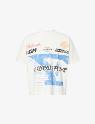 Godmade Mens Off White Graphic-print Cotton T-shirt Xl