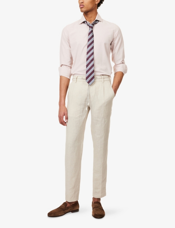 Long-Sleeve Cotton-Linen Shirt