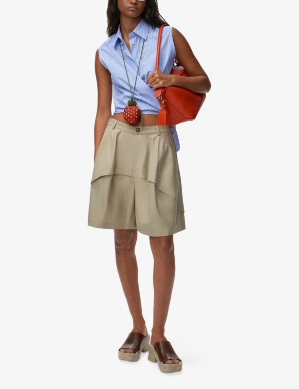 Loewe x Paula's Ibiza Striped Sleeveless Cotton-Poplin Shirt