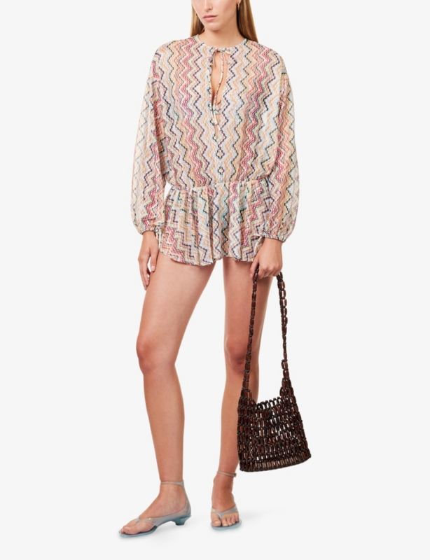Zig-Zag Printed Knitted Cover Up