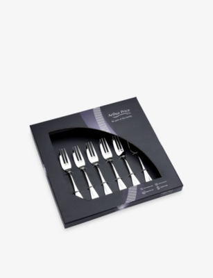 Arthur Price Stainless Steel Baguette Stainless-steel 6-piece Pastry Fork Set In Silver