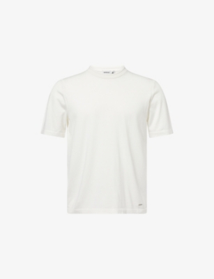 Simkhai Mens White Duke Crewneck Silk-blend T-shirt