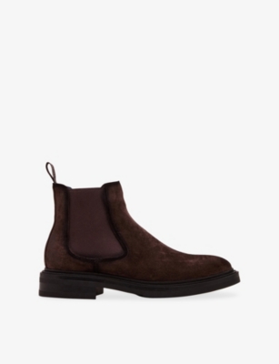 Steve Madden S Brown Hatton Suede Chelsea Boots Eur 45 / 11 Uk In Animal Print