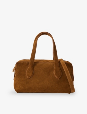 Joseph Womens Mini Loaf Suede Shoulder Bag Light Taup In Light Taupe