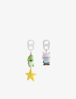 Coach Womens Multi  X Braindead Mismatch Charmed Metal Earrings