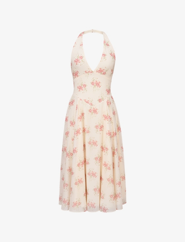 Solada Floral Woven Midi Dress