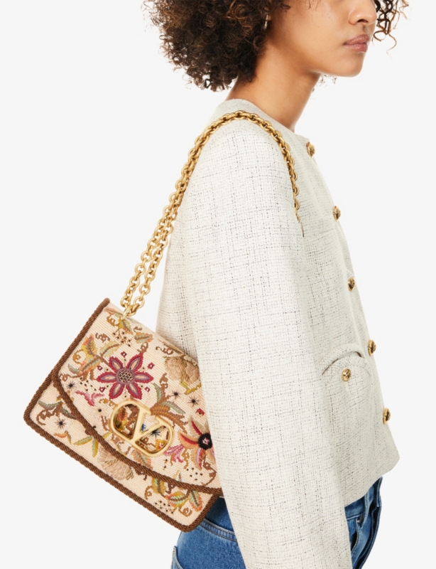 Vain Bead-Embellished Silk Shoulder Bag