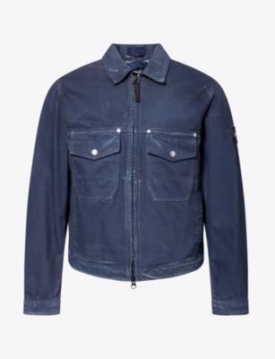 Mens Stone Island Sprayed Reflective Denim Jacket
