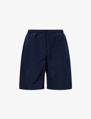 Seventh Mens Dark Navy Ofuanto Zip-pocket Swim Shorts In Blue