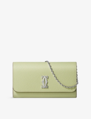 Cartier Womens Yellow C De  Leather Wallet-on-chain
