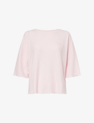 Lounge Womens Pink Soft Waffle Knitted Pyjama Top