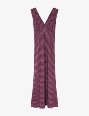 Womens Whistles Sleeveless Mini-Spot Woven Midi Dress