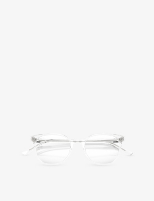 Ray Ban Womens Clear Rb5397 Round-frame Actetate Optical Glasses In White
