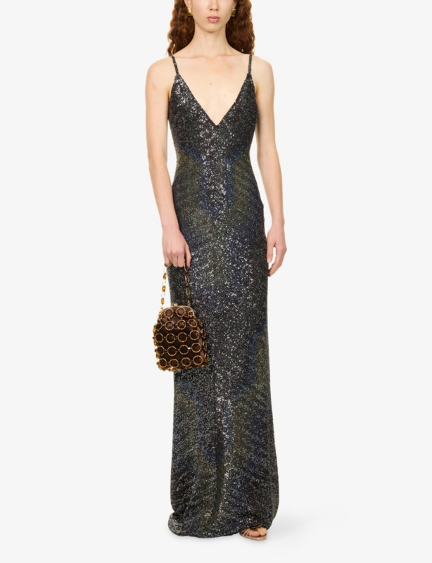 Sequinned Cami Woven Maxi Dress