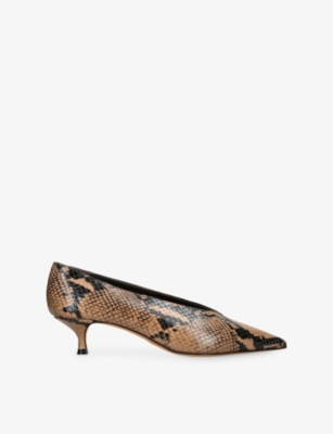 Le Monde Beryl Womens Mult/other Babouche Kitten Leather Courts Eur 38/5 Uk In Animal Print