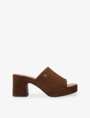 Carvela Womens Brown Letizia Suede Heeled Mules Eur 41 / 8 Uk In Multi