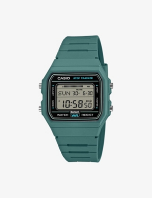 Casio Mens F-b100w-3a Resin Digital Watch 38.1mm Green