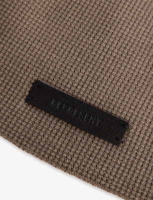 REPRESENT: Waffle Logo-Patch Cotton Beanie