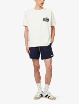 RHUDE: Racing Crest Printed Cotton T-Shirt