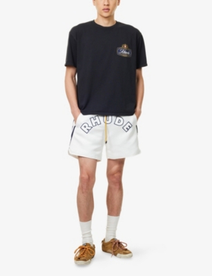 RHUDE: Racing Crest Printed Cotton T-Shirt