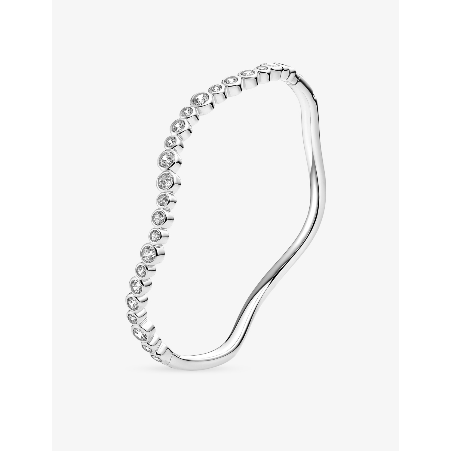 Sif Jakobs Sardinien Wave Rhodium-Plated Sterling Silver and Cubic Zirconia Bangle