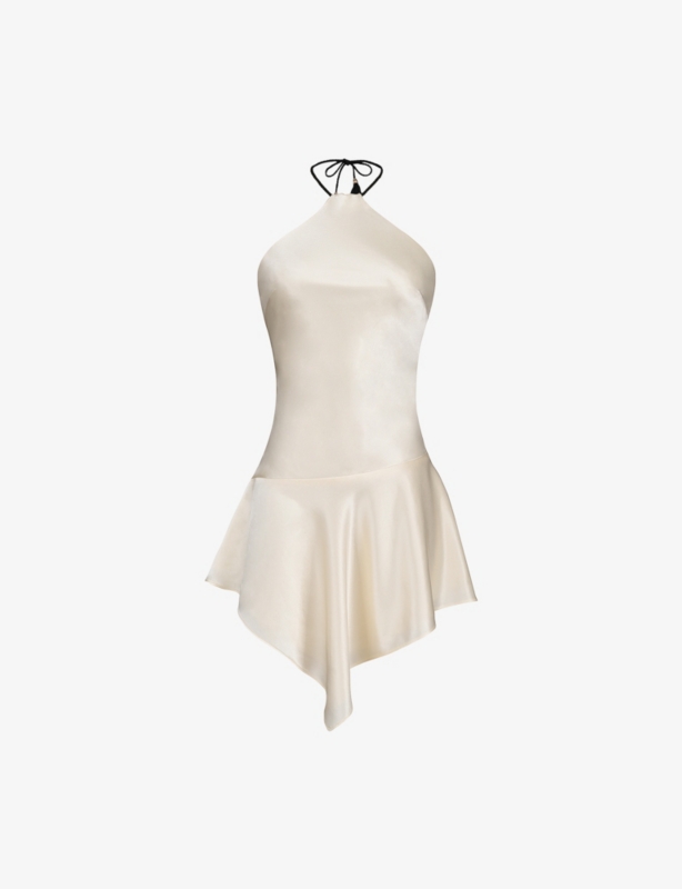 Larissa Halter-Neck Satin Mini Dress