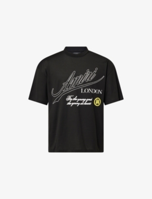 Amiri Mens Black Skater Graphic-print Cotton T-shirt Xl