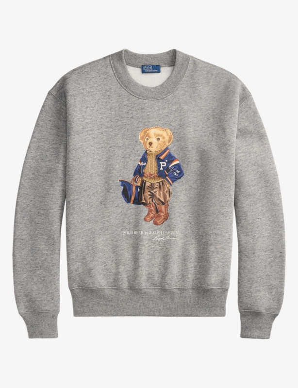 Polo Bear Print Fleece-Back Cotton-Blend Sweatshirt