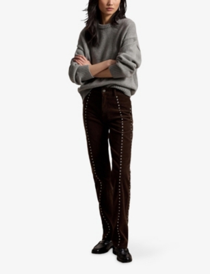 POLO RALPH LAUREN: Studded Tapered-Leg Corduroy Trousers