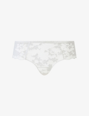 Chantelle Womens Revealing Lace Shorty Briefs Milk