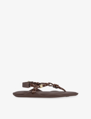 Flowze Womens Brown Flo Woven Sandals Eur 41 / 8 Uk In Multi
