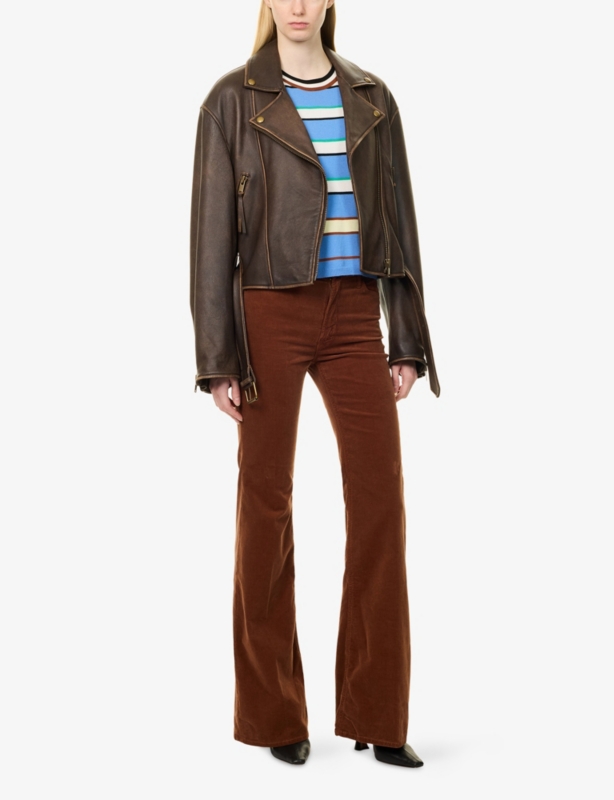 The Doozy Flared-Leg Cotton-Blend Trousers