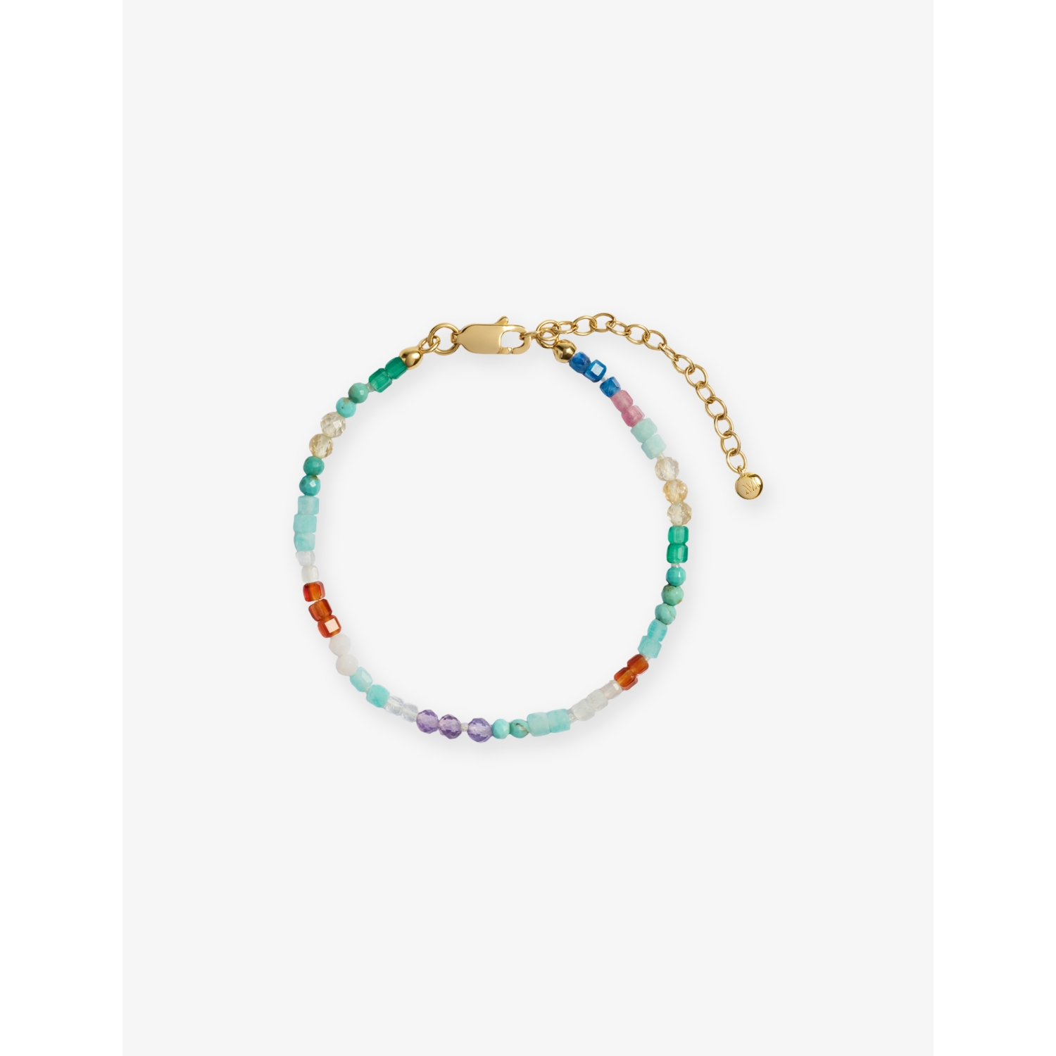 Monica Vinader Freedom Mini Multi Gemstone 18ct Yellow Gold Vermeil Beaded Bracelet