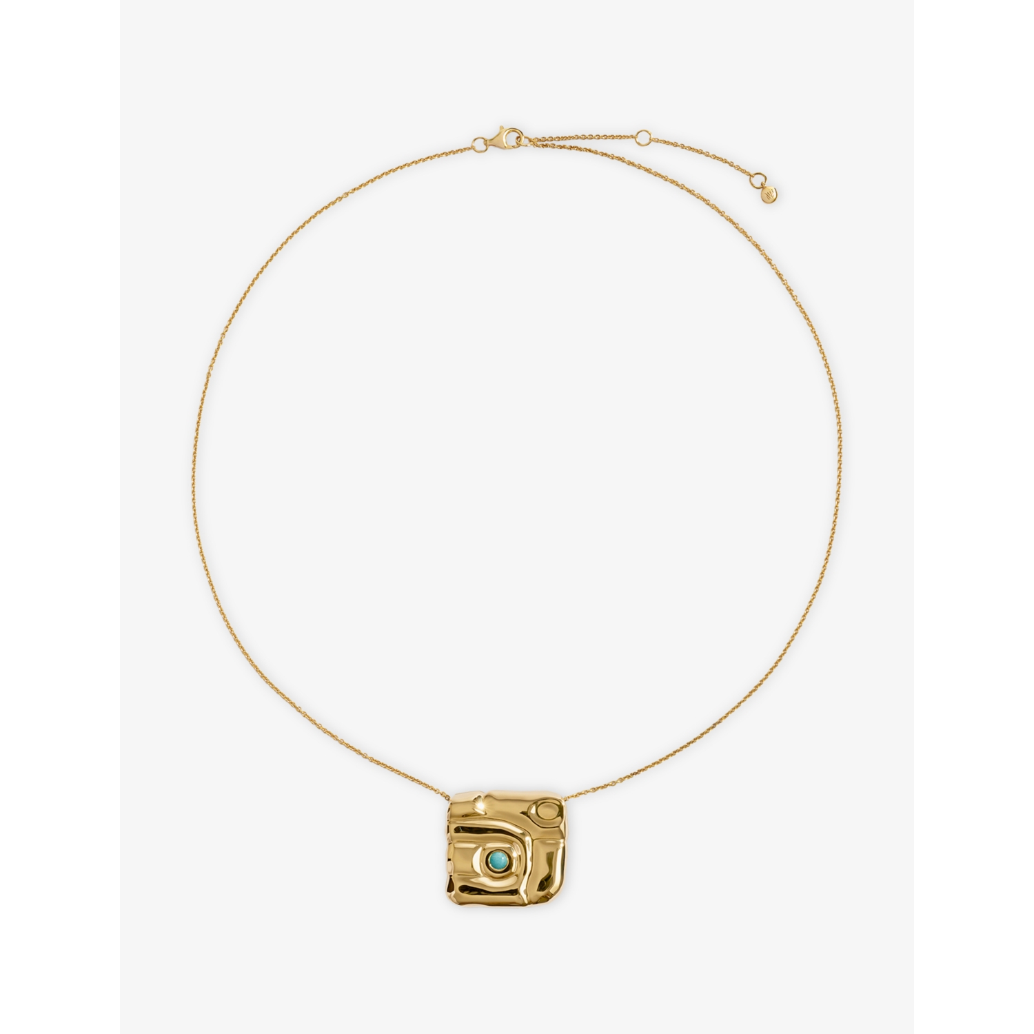 Monica Vinader Amaia Bold Gemstone 18ct Yellow Gold Vermeil Amazonite Chain Necklace