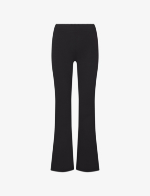 Nikeskims Womens Obsidian Airy Low-rise Mini Flare Jersey Trousers Xxxl In Black
