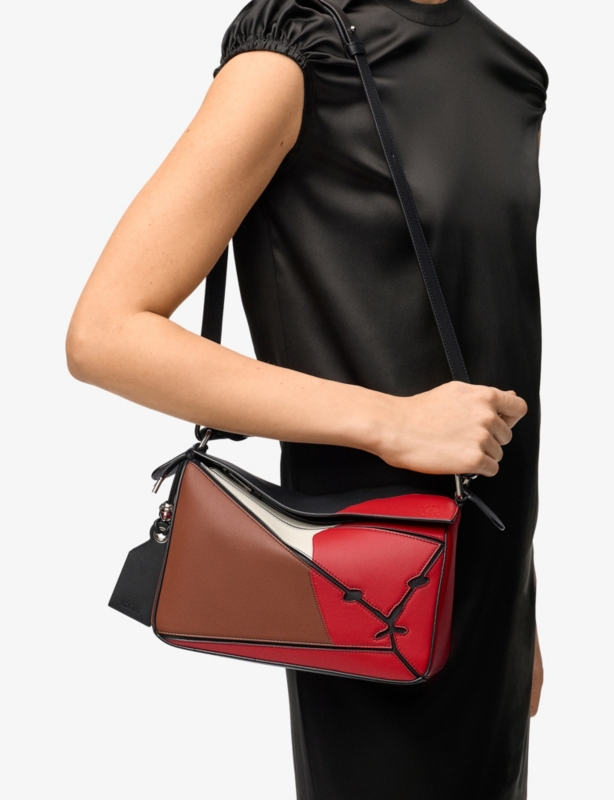 Small Lion Intarsio Puzzle Leather Handbag