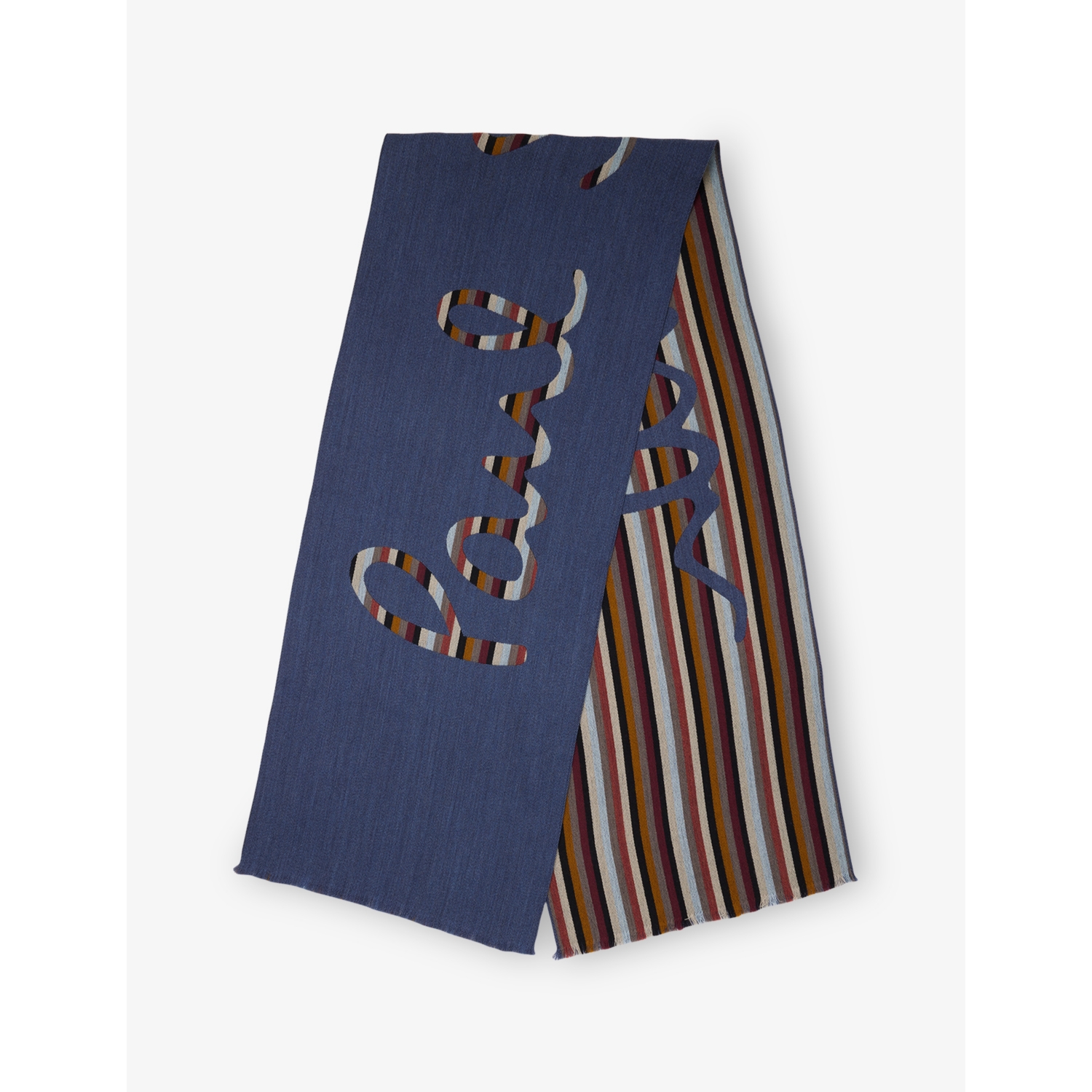 Paul Smith Branded Striped Wool Scarf 180cm x 45cm