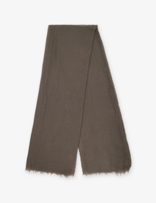 Rick Owens Womens  Giglio Wool And Cashmere Scarf In Brown