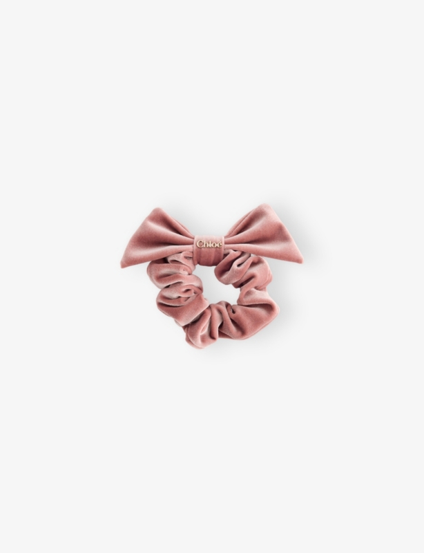 Bow Brand-Plaque Velvet Scrunchie