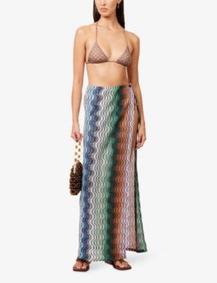 Missoni Chevron-pattern Maxi Beach Skirt In Multi