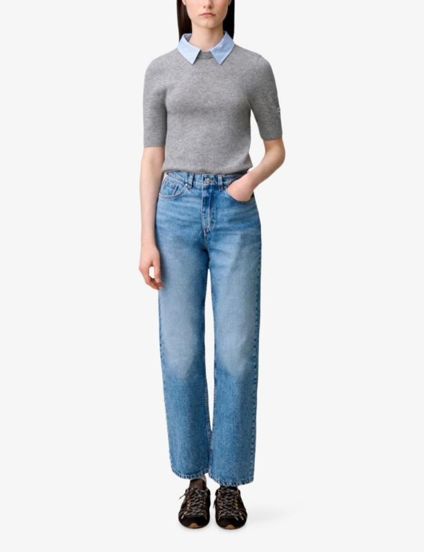Layered Short-Sleeve Wool Jumper