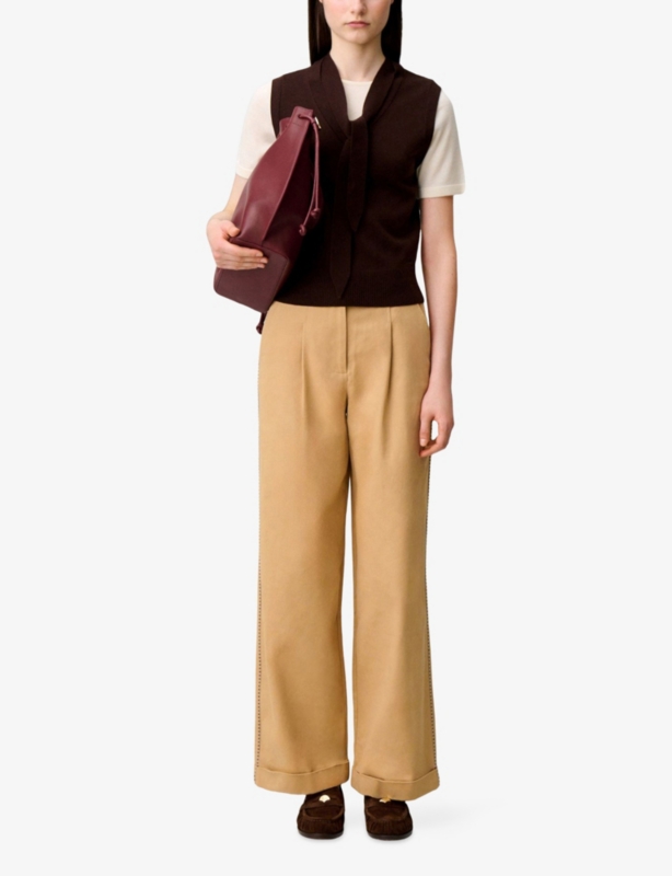 Layered Short-Sleeved Wool-Blend Jumper