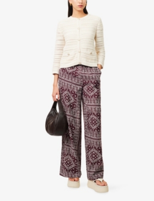 Veronica Beard Sylvester Printed Cotton-blend Trousers In Multi