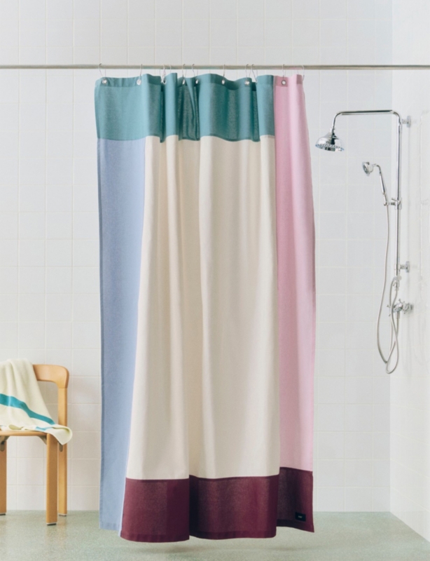 Pivot Colour-Block Cotton Shower Curtain